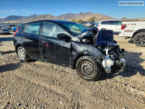 KMHCT5AE4HU353398 — 2017 Hyundai Accent, фото 4 с аукциона Copart, Передняя часть