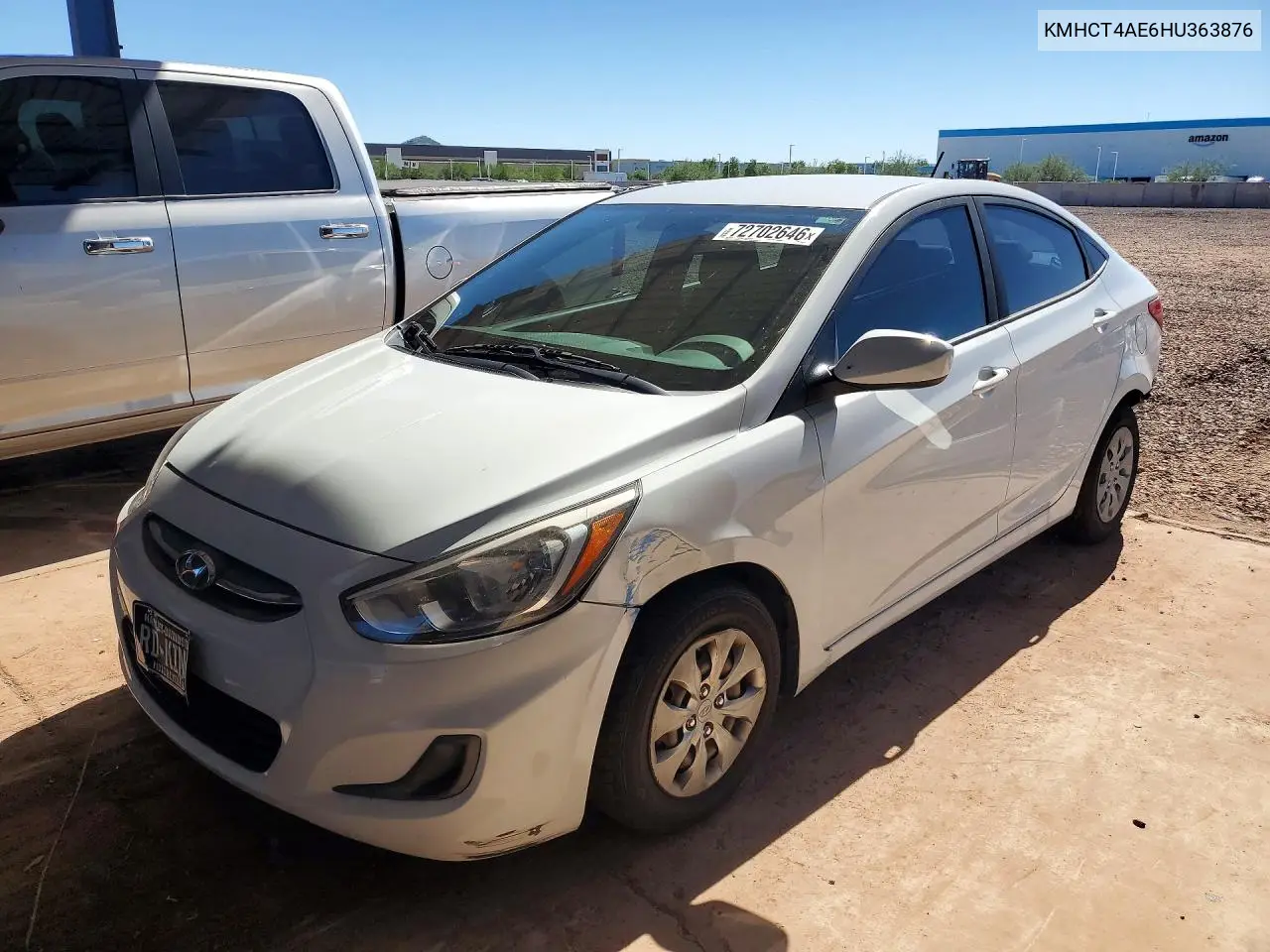 KMHCT4AE6HU363876 Hyundai Accent 2017 — повреждение Задняя часть, фото до ремонта