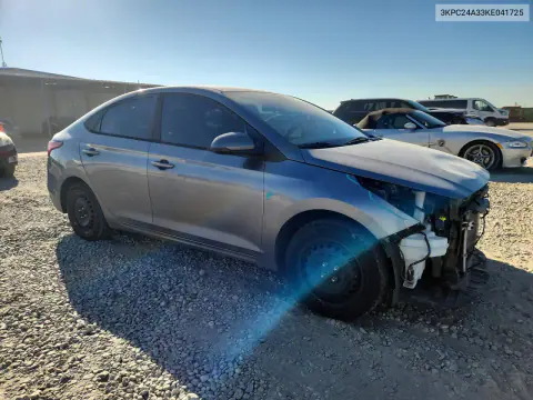 2019 Hyundai Accent Se VIN 3KPC24A33KE041725 фото 4