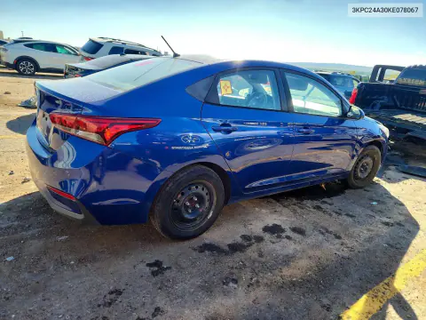 2019 Hyundai Accent Se VIN 3KPC24A30KE078067 фото 3