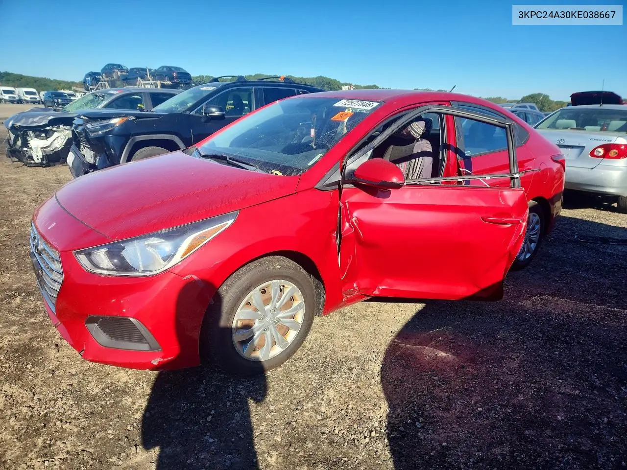 2019 Hyundai Accent Se VIN 3KPC24A30KE038667 фото 1