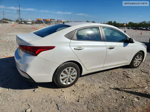 2020 Hyundai Accent Se VIN 3KPC24A61LE114974 фото 3