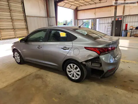 2021 Hyundai Accent Se VIN 3KPC24A66ME149981 фото 2