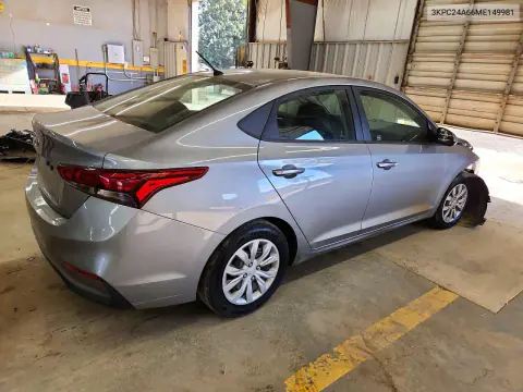 2021 Hyundai Accent Se VIN 3KPC24A66ME149981 фото 3