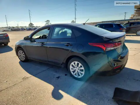 3KPC24A66NE177801 — 2022 Hyundai Accent, фото 2 с аукциона Copart, Задняя часть