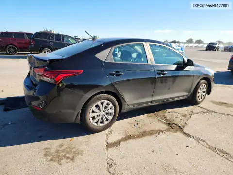 3KPC24A66NE177801 — 2022 Hyundai Accent, фото 3 с аукциона Copart, Задняя часть