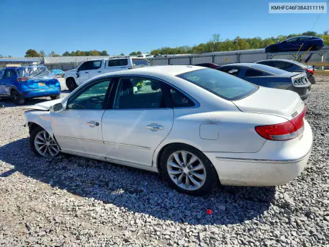 KMHFC46F38A311119 — 2008 Hyundai Azera, фото 2 с аукциона Copart, Передняя часть