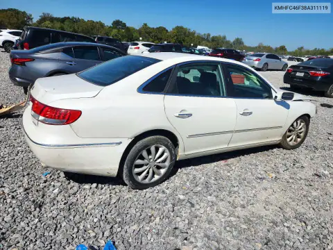 KMHFC46F38A311119 — 2008 Hyundai Azera, фото 3 с аукциона Copart, Передняя часть