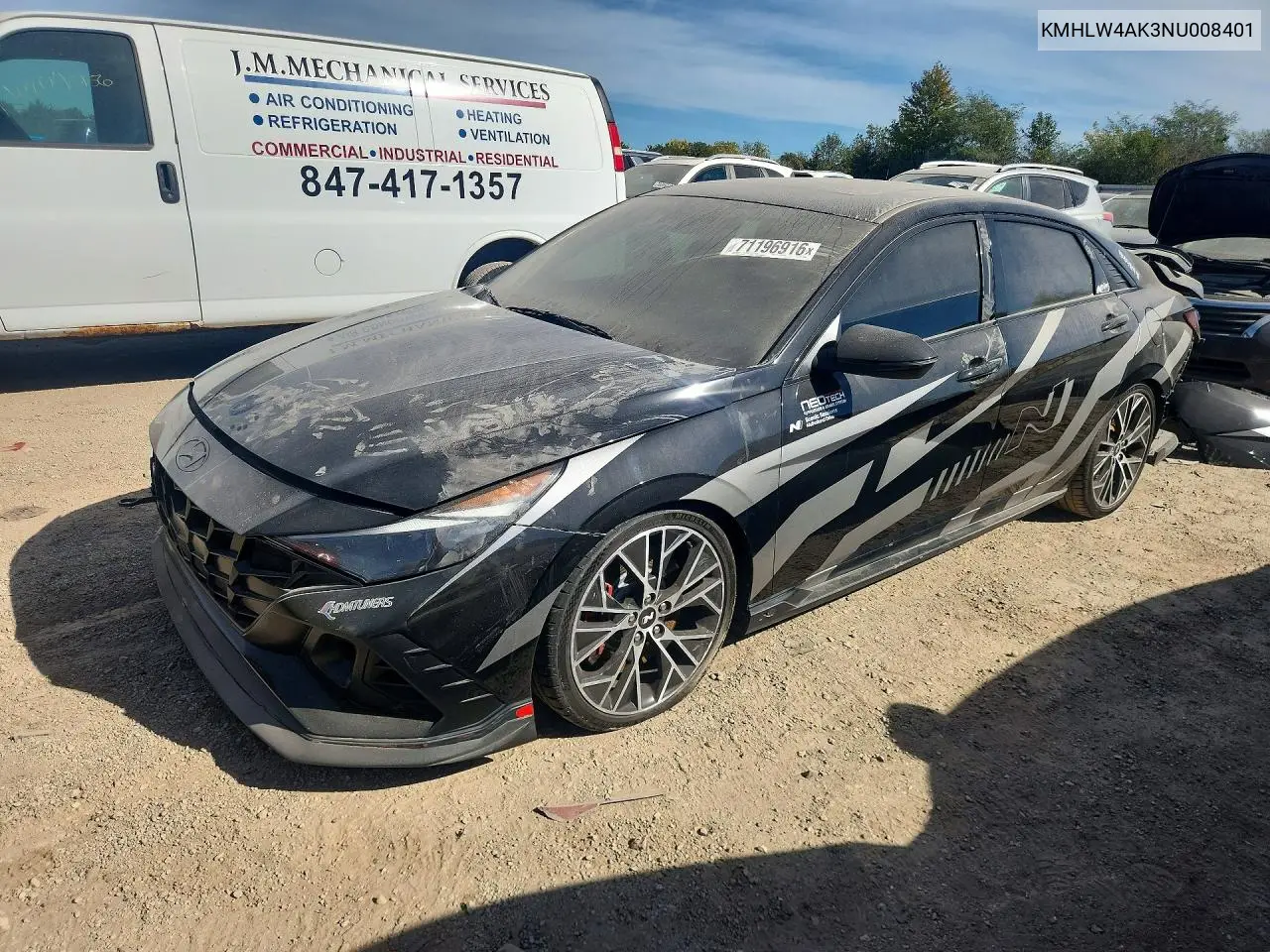 2022 Hyundai Elantra N Base VIN KMHLW4AK3NU008401 фото 1