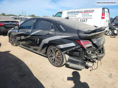 2022 Hyundai Elantra N Base VIN KMHLW4AK3NU008401 фото 2