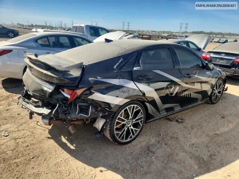 2022 Hyundai Elantra N Base VIN KMHLW4AK3NU008401 фото 3