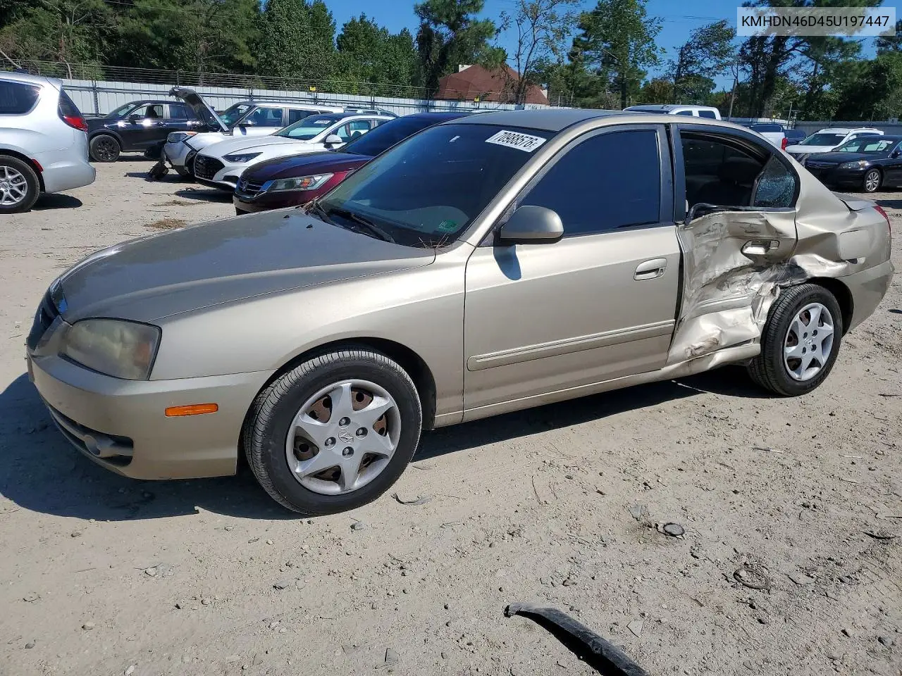 2005 Hyundai Elantra VIN KMHDN46D45U197447 фото 1