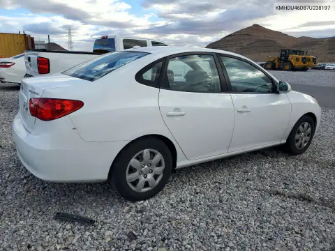 KMHDU46D87U238197 — 2007 Hyundai Elantra, фото 3 с аукциона Copart, Передняя часть