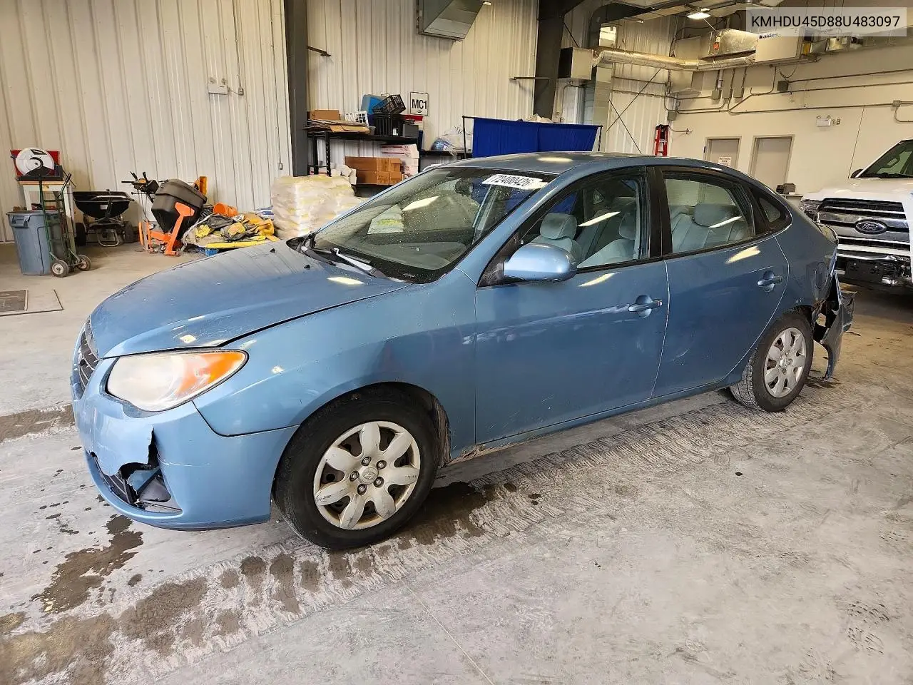 2008 Hyundai Elantra Gl VIN KMHDU45D88U483097 фото 1