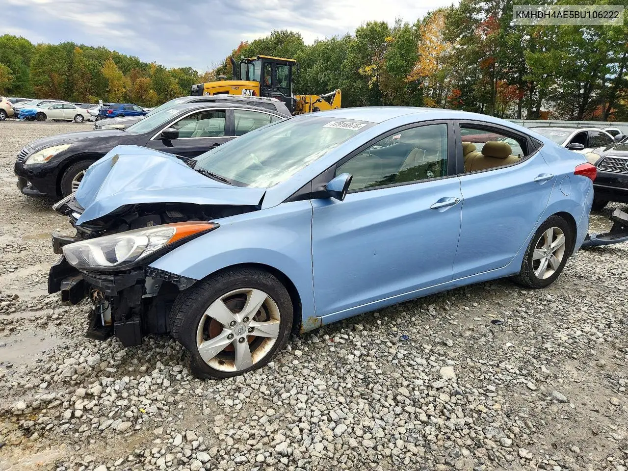 KMHDH4AE5BU106222 Hyundai Elantra 2011 — повреждение Передняя часть, фото до ремонта