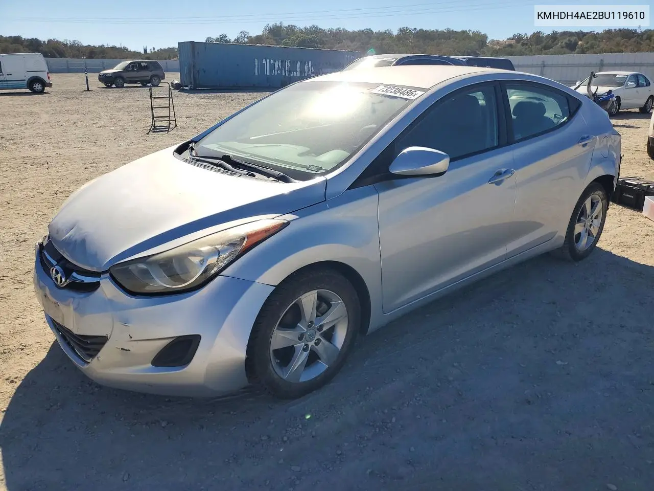 KMHDH4AE2BU119610 Hyundai Elantra 2011 — повреждение Задняя часть, фото до ремонта
