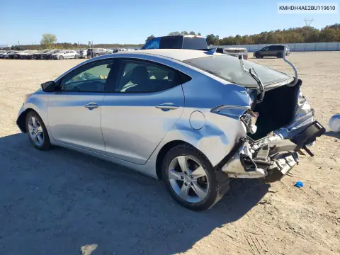 KMHDH4AE2BU119610 — 2011 Hyundai Elantra, фото 2 с аукциона Copart, Задняя часть