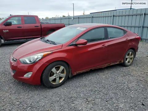 5NPDH4AE7CH149346 — 2012 Hyundai Elantra, Задняя часть, фото до ремонта
