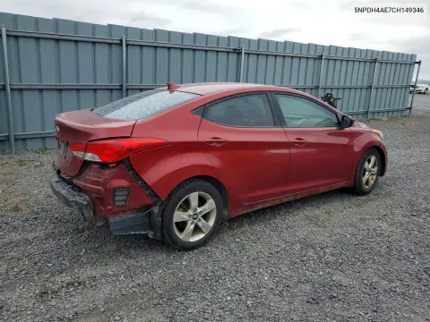 2012 Hyundai Elantra Gls VIN 5NPDH4AE7CH149346 фото 3