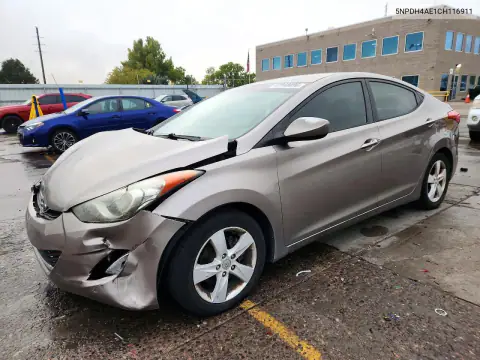 5NPDH4AE1CH116911 — 2012 Hyundai Elantra, Передняя часть, фото до ремонта