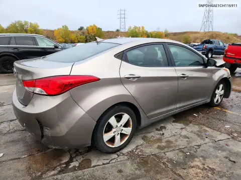 5NPDH4AE1CH116911 — 2012 Hyundai Elantra, фото 3 с аукциона Copart, Передняя часть