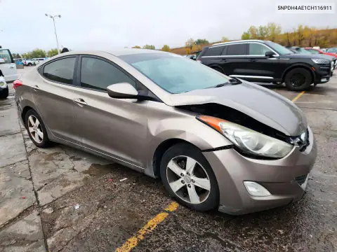 5NPDH4AE1CH116911 — 2012 Hyundai Elantra, фото 4 с аукциона Copart, Передняя часть