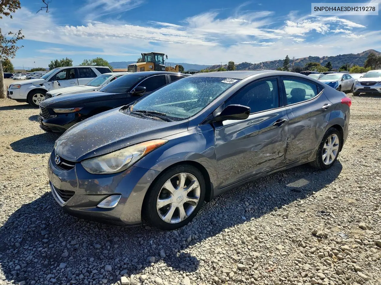 2013 Hyundai Elantra Limited VIN 5NPDH4AE3DH219278 фото 1
