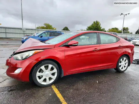 KMHDH4AE4DU865480 — 2013 Hyundai Elantra, Передняя часть, фото до ремонта