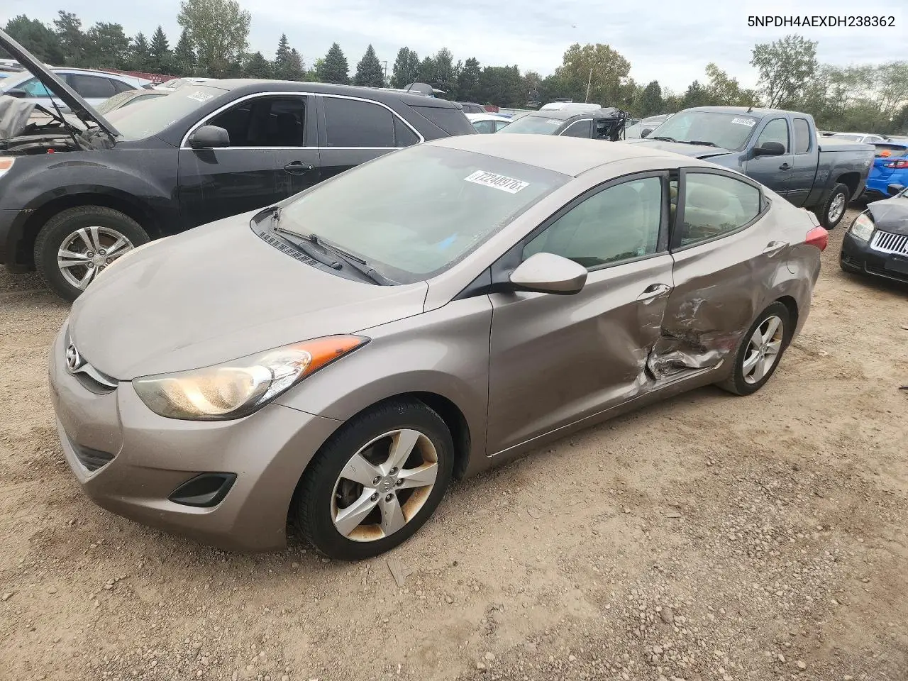 2013 Hyundai Elantra Gls VIN 5NPDH4AEXDH238362 фото 1