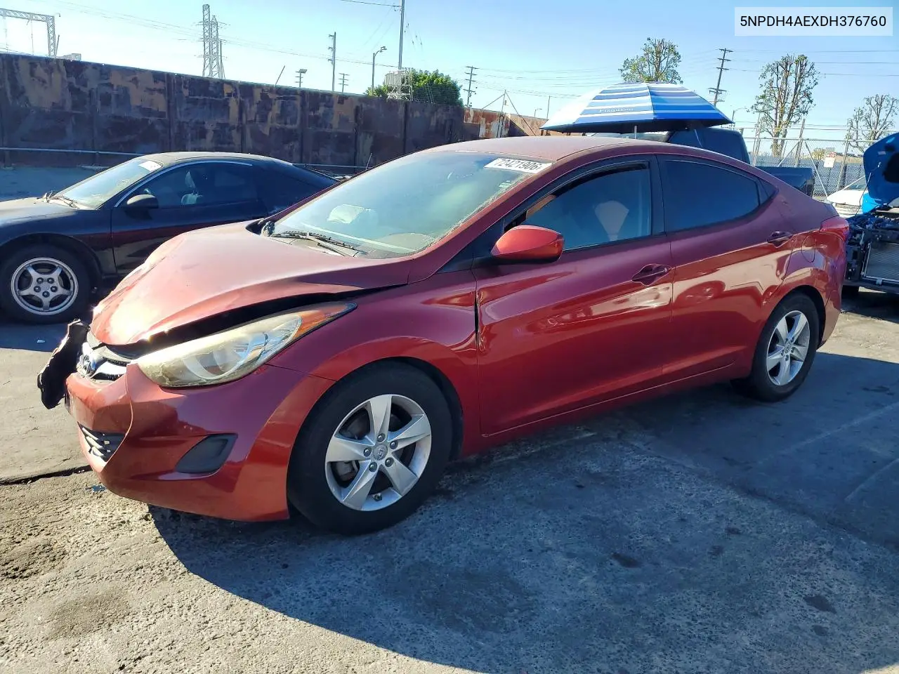 2013 Hyundai Elantra Gls VIN 5NPDH4AEXDH376760 фото 1