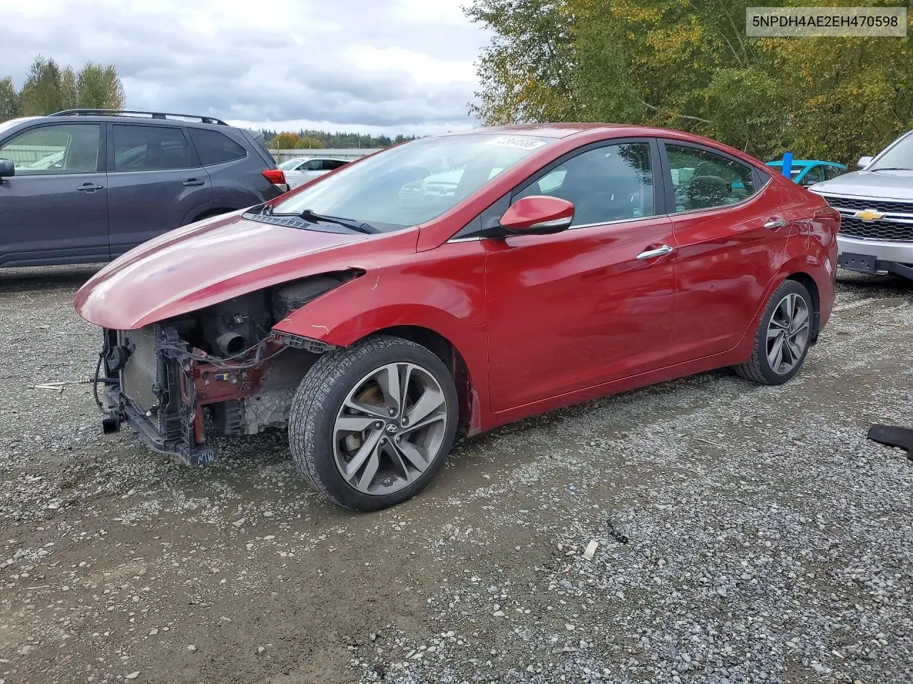 2014 Hyundai Elantra Limited VIN 5NPDH4AE2EH470598 фото 1