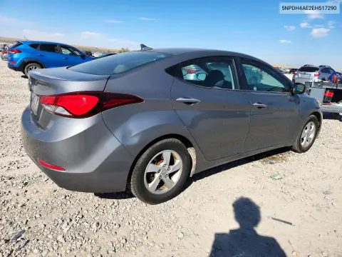 2014 Hyundai Elantra Se VIN 5NPDH4AE2EH517290 фото 3