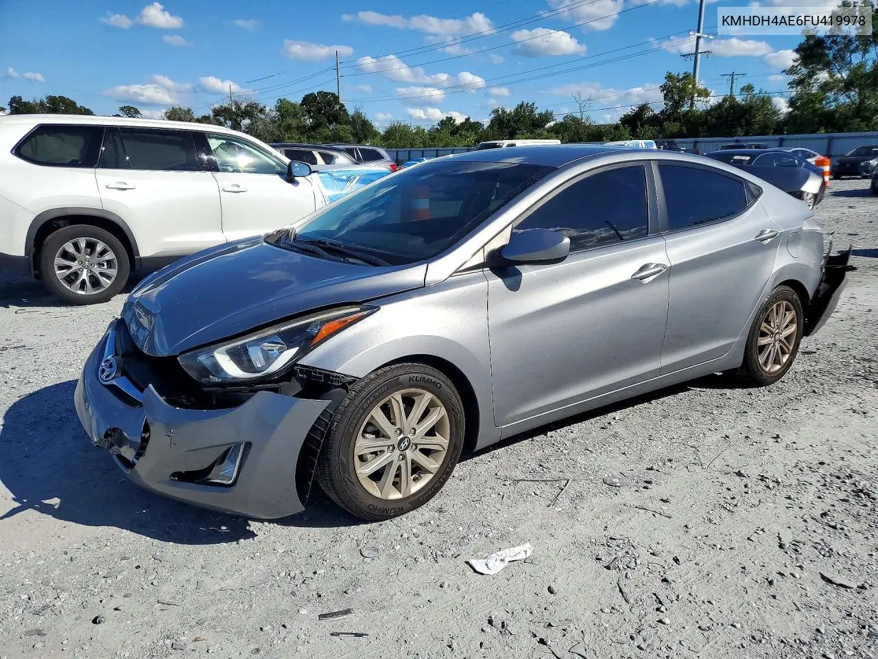 KMHDH4AE6FU419978 Hyundai Elantra 2015 — повреждение Задняя часть, фото до ремонта
