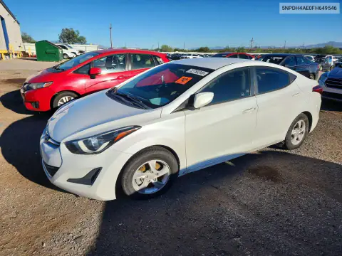 5NPDH4AE0FH649546 — 2015 Hyundai Elantra, Передняя часть, фото до ремонта