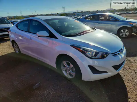 5NPDH4AE0FH649546 — 2015 Hyundai Elantra, фото 4 с аукциона Copart, Передняя часть