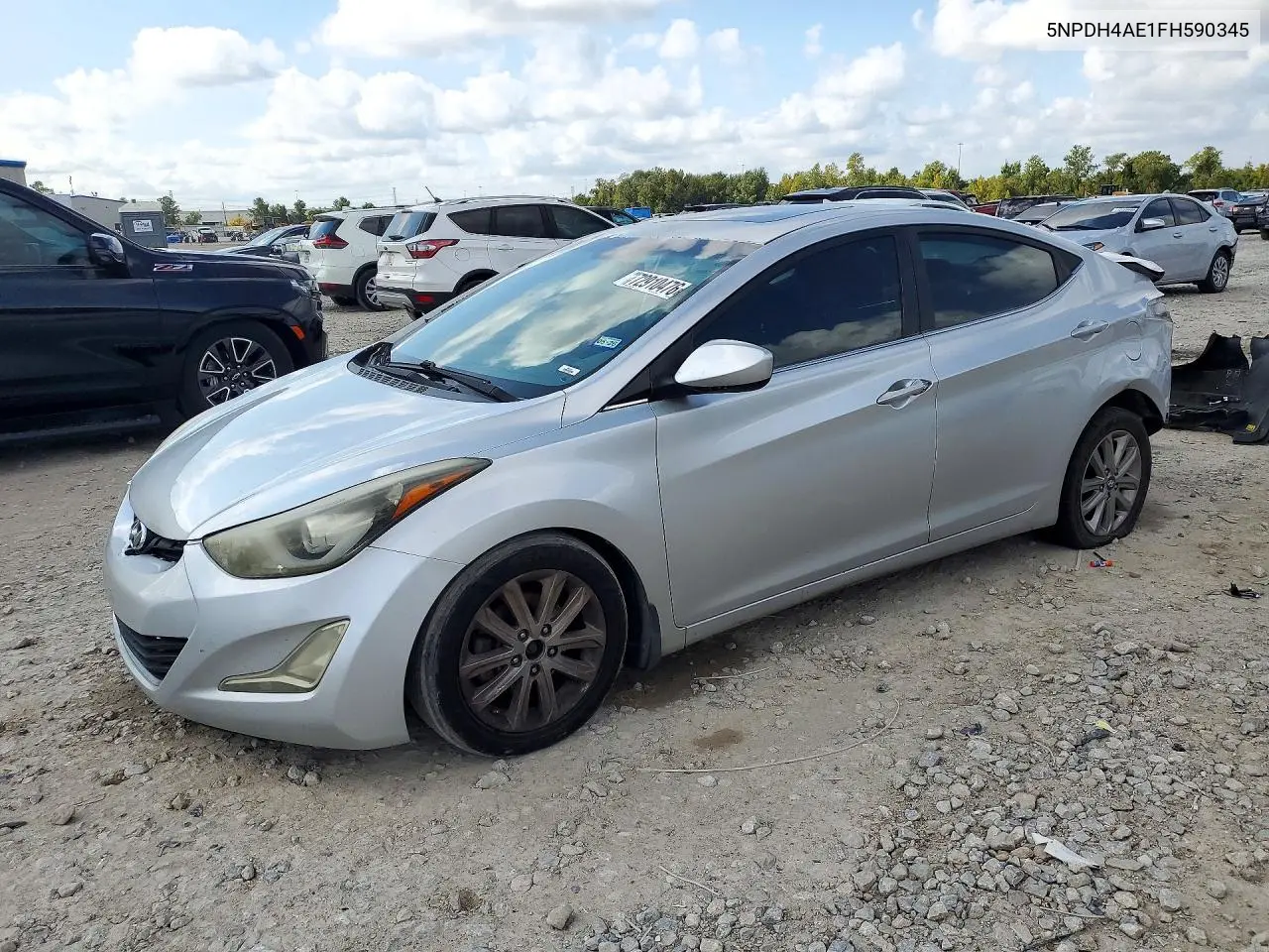 5NPDH4AE1FH590345 Hyundai Elantra 2015 — повреждение Задняя часть, фото до ремонта