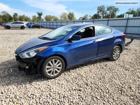 5NPDH4AE5GH743875 — 2016 Hyundai Elantra, Передняя часть, фото до ремонта