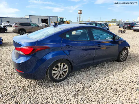 2016 Hyundai Elantra Se VIN 5NPDH4AE5GH743875 фото 3