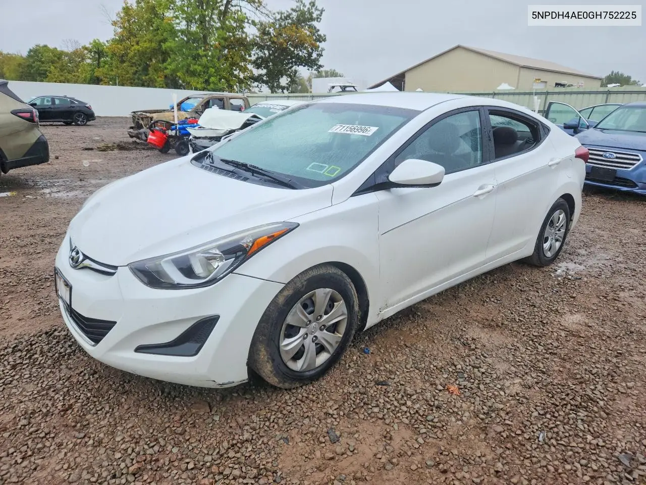 2016 Hyundai Elantra Se VIN 5NPDH4AE0GH752225 фото 1