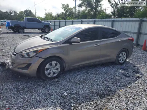 2016 Hyundai Elantra Se VIN 5NPDH4AE3GH750579 фото 1