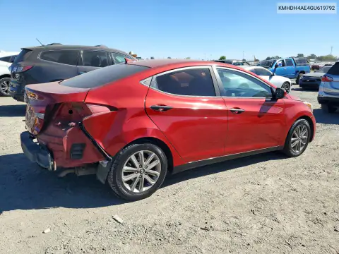 KMHDH4AE4GU619792 — 2016 Hyundai Elantra, фото 3 с аукциона Copart, Задняя часть