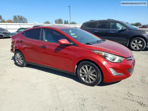 KMHDH4AE4GU619792 — 2016 Hyundai Elantra, фото 4 с аукциона Copart, Задняя часть