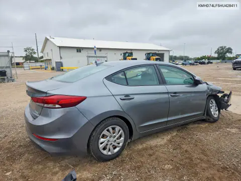 2017 Hyundai Elantra Se VIN KMHD74LF5HU428411 фото 3