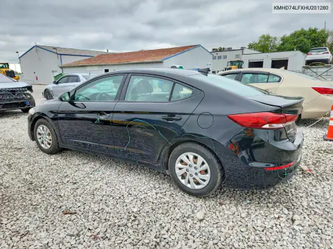 KMHD74LFXHU201280 — 2017 Hyundai Elantra, фото 2 с аукциона Copart, Вандализм