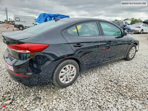 KMHD74LFXHU201280 — 2017 Hyundai Elantra, фото 3 с аукциона Copart, Вандализм