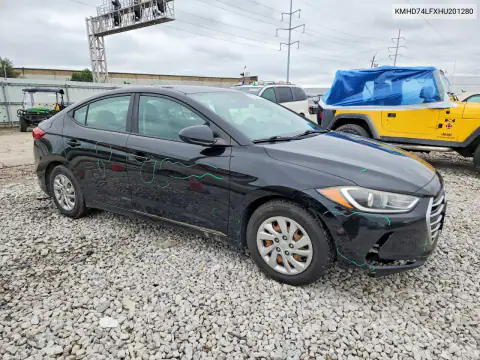 KMHD74LFXHU201280 — 2017 Hyundai Elantra, фото 4 с аукциона Copart, Вандализм