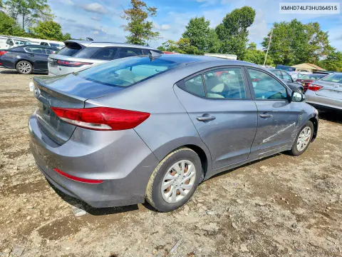 2017 Hyundai Elantra Se VIN KMHD74LF3HU364515 фото 3