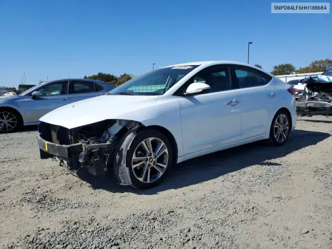 5NPD84LF6HH188684 — 2017 Hyundai Elantra, Передняя часть, фото до ремонта