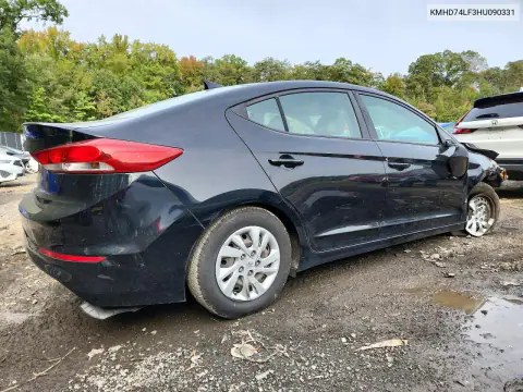 2017 Hyundai Elantra Se VIN KMHD74LF3HU090331 фото 3