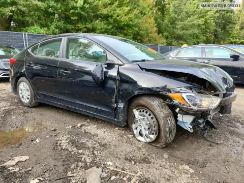 2017 Hyundai Elantra Se VIN KMHD74LF3HU090331 фото 4